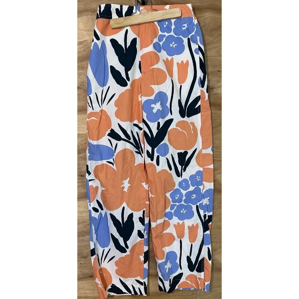 Marimekko Uniqlo Pants Women 24-25/ 28”  Floral High Rise Waist Straight Leg - Picture 2 of 7